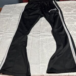 Black Joggers with White Stripes